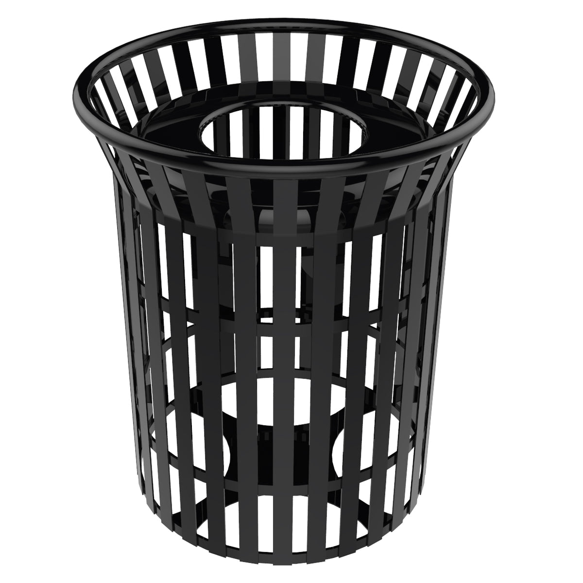 32-Gallon Square Expanded Metal Trash Can with Liner & Lid