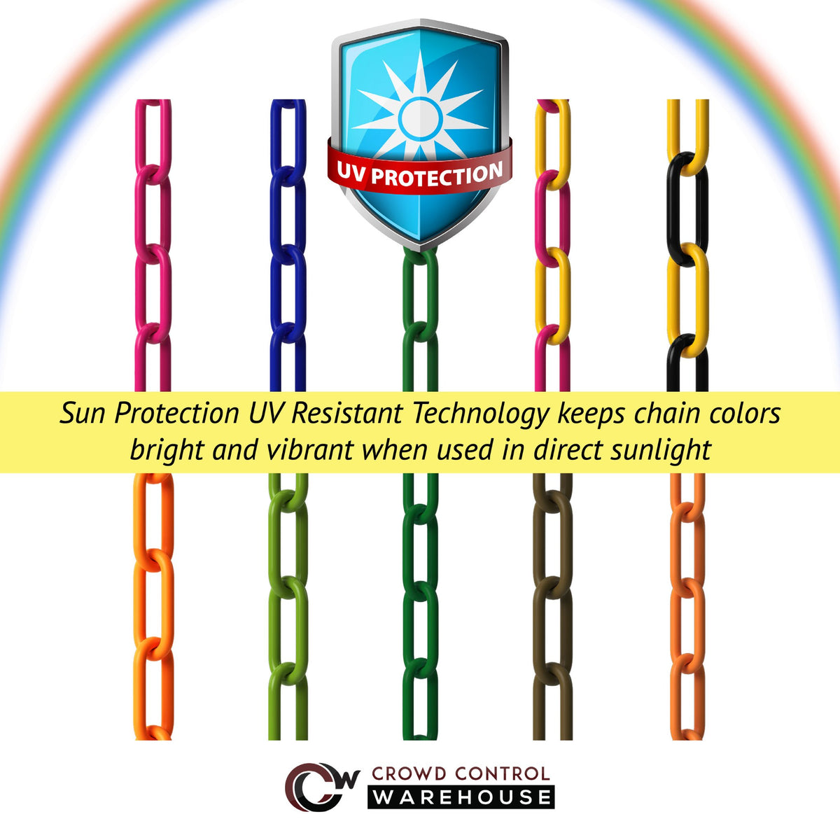 5.0 in. Heavy Duty Plastic Chain - Standard Colors by Crowd Control Warehouse