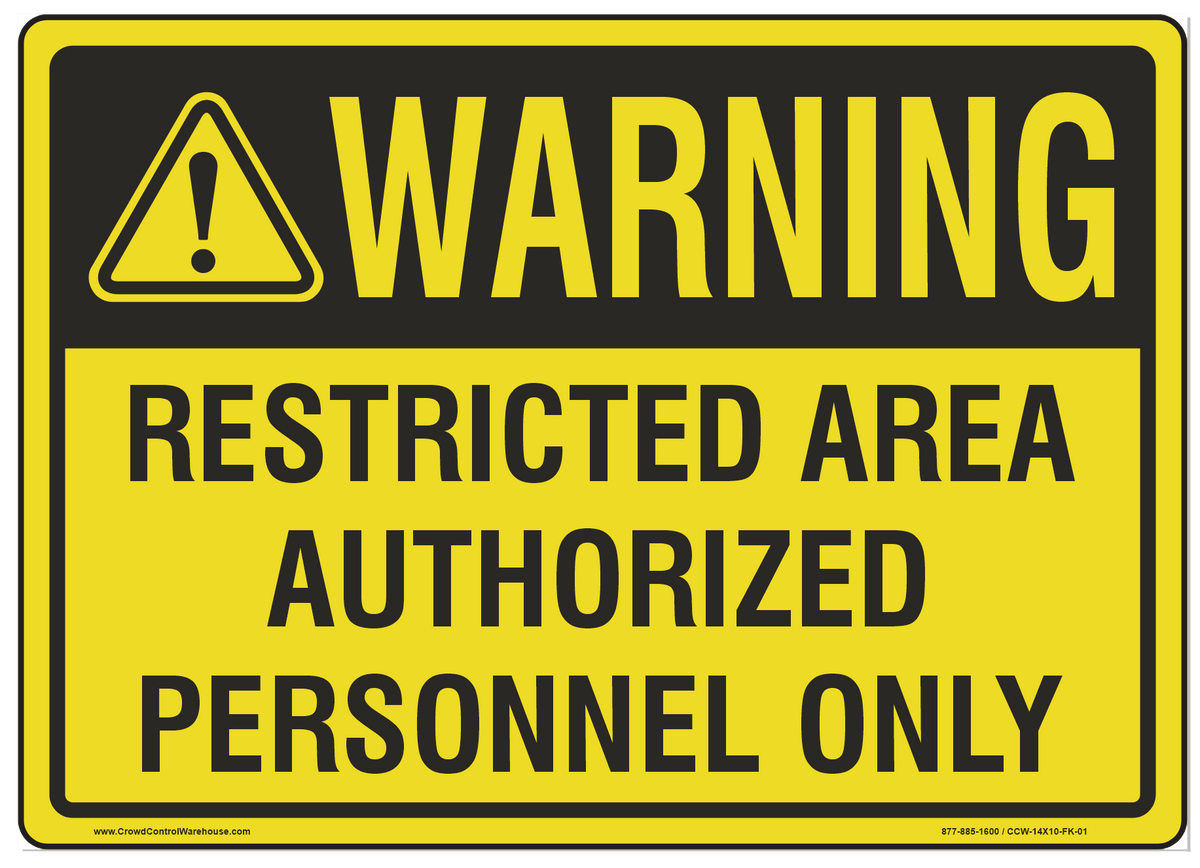 Warning Sign For Expandable Barriers - Crowd Control Warehouse