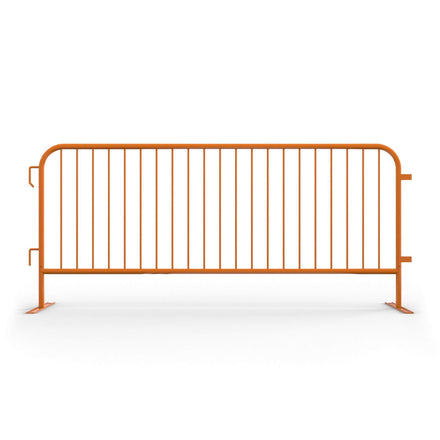 30 Pack - 8.5 Ft Powder-Coated Steel Barricades + Storage Cart