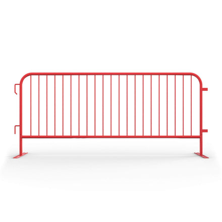 30 Pack - 8.5 Ft Powder-Coated Steel Barricades + Storage Cart