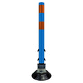 FlexStake 750 Series Surface Mount Center Line Round Base Traffic Delineator - Blue Tubular Post with Reflective Options