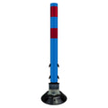 FlexStake 750 Series Surface Mount Center Line Round Base Traffic Delineator - Blue Tubular Post with Reflective Options