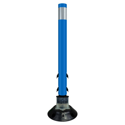 FlexStake 750 Series Surface Mount Center Line Round Base Traffic Delineator - Blue Tubular Post with Reflective Options