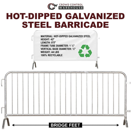 8.5 Ft Hot-Dipped Galvanized Steel Barricade