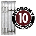 10 Pack - 8.5 Ft Economy Pre-Galvanized Steel Barricades