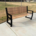 Vertical Slats Wood Park Bench - 67 In.