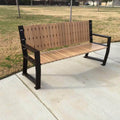 Vertical Slats Wood Park Bench - 67 In.