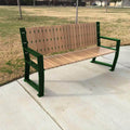 Vertical Slats Wood Park Bench - 67 In.