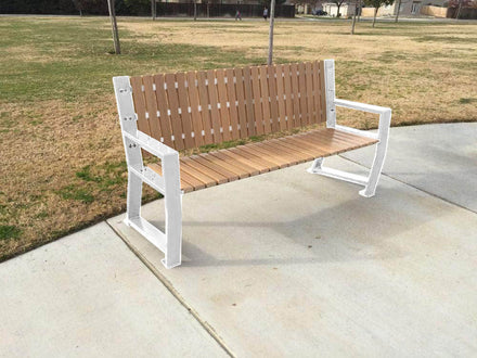 Vertical Slats Wood Park Bench - 67 In.