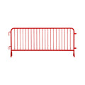 30 Pack - 8.5 Ft Powder-Coated Steel Barricades + Storage Cart