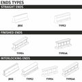 Curved Concrete Jersey Barrier - Straight End