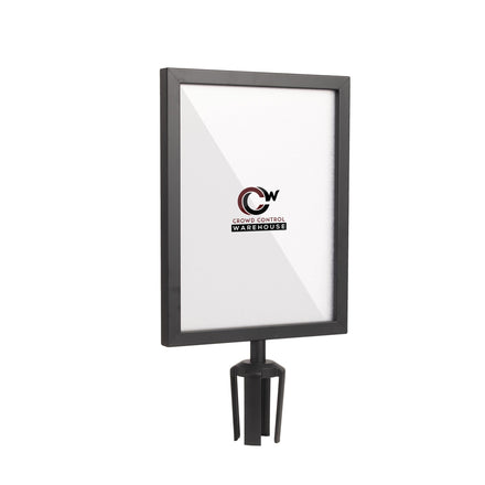 Post Top Sign Frame for CCW Series Retractable Belt Barriers for 3" OD Stanchions