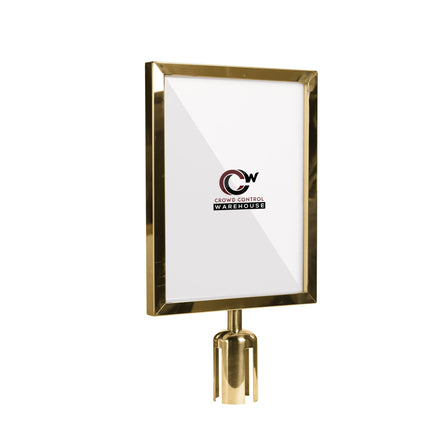 Post Top Sign Frame for CCW Series Retractable Belt Barriers for 3" OD Stanchions