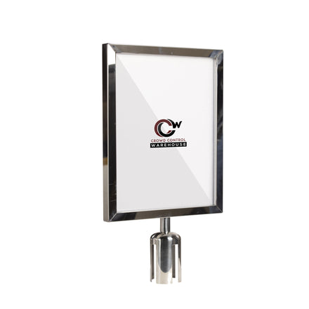 Post Top Sign Frame for CCW Series Retractable Belt Barriers