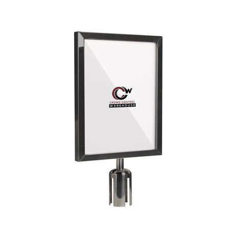 Post Top Sign Frame for CCW Series Retractable Belt Barriers