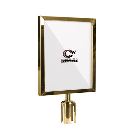 Post Top Sign Frame for CCW Series Retractable Belt Barriers for 3" OD Stanchions