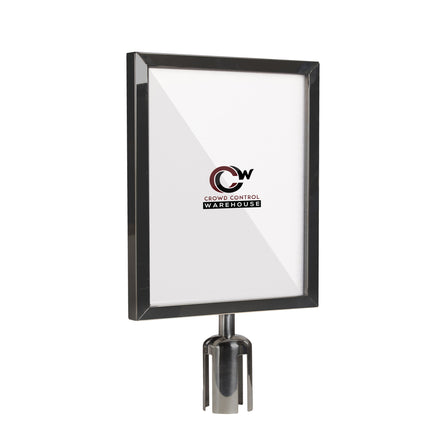 Post Top Sign Frame for CCW Series Retractable Belt Barriers for 3" OD Stanchions