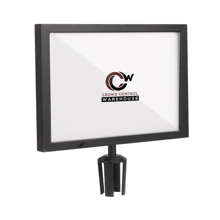 Post Top Sign Frame for CCW Series Retractable Belt Barriers for 3" OD Stanchions