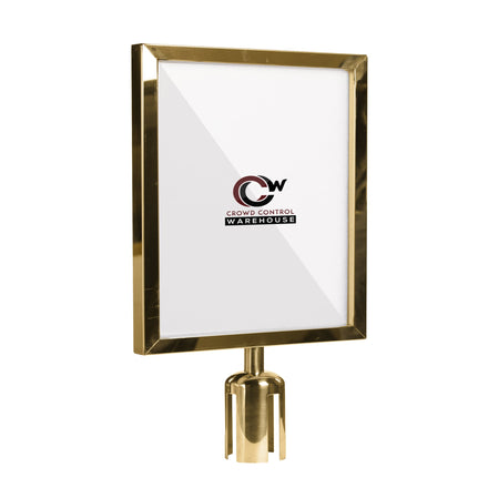 Post Top Sign Frame for CCW Series Retractable Belt Barriers for 3" OD Stanchions