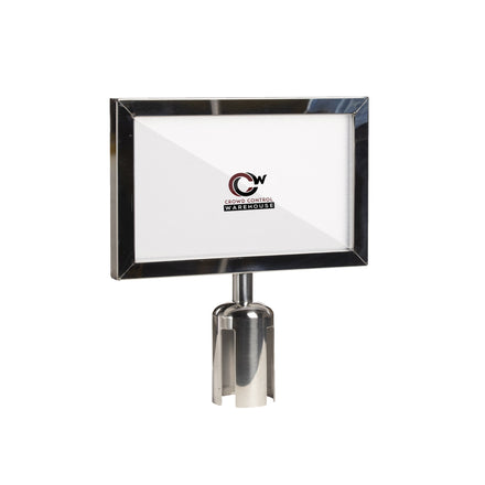 Post Top Sign Frame for CCW Series Retractable Belt Barriers for 3" OD Stanchions