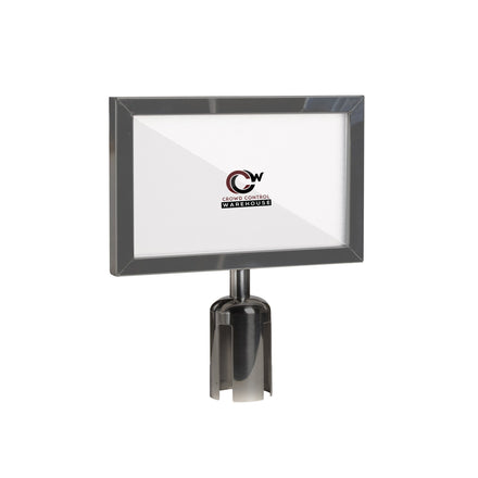 Post Top Sign Frame for CCW Series Retractable Belt Barriers for 3" OD Stanchions