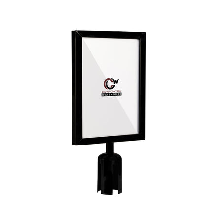 Post Top Sign Frame for CCW Series Retractable Belt Barriers for 3" OD Stanchions