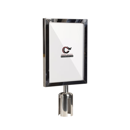 Post Top Sign Frame for CCW Series Retractable Belt Barriers