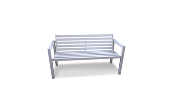 54 in. Aluminum Tube Bench with Back and Arms