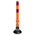 FlexStake 750 Series Surface Mount Traffic Delineator - Orange Tubular Post with Reflective Sheeting Options