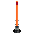 FlexStake 750 Series Surface Mount Traffic Delineator - Orange Tubular Post with Reflective Sheeting Options