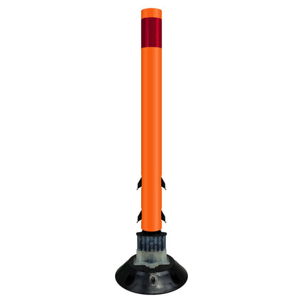 FlexStake 750 Series Surface Mount Traffic Delineator - Orange Tubular Post with Reflective Sheeting Options