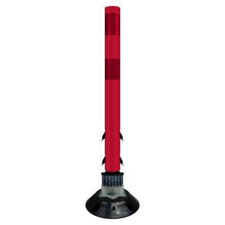 FlexStake 750 Series Surface Mount Traffic Delineator - Red Tubular Post with Reflective Sheeting Options