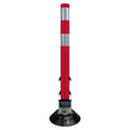 FlexStake 750 Series Surface Mount Traffic Delineator - Red Tubular Post with Reflective Sheeting Options