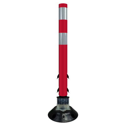 FlexStake 750 Series Surface Mount Traffic Delineator - Red Tubular Post with Reflective Sheeting Options