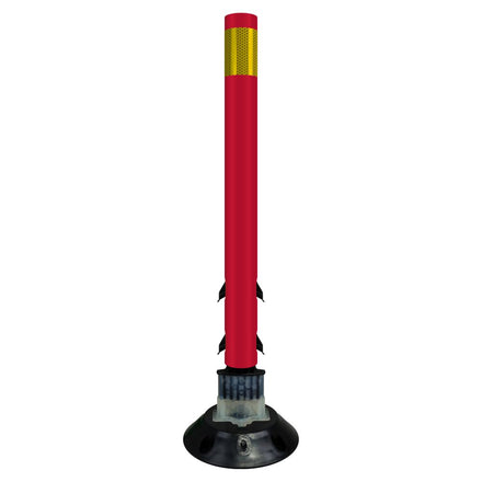 FlexStake 750 Series Surface Mount Traffic Delineator - Red Tubular Post with Reflective Sheeting Options