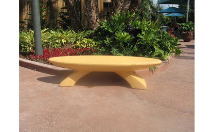 6 Ft. Modern Oval Backless Concrete Park Bench