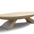 6 Ft. Modern Oval Backless Concrete Park Bench