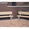 6 Ft. Precast Solid Concrete Park Bench with Back