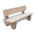 6 Ft. Precast Solid Concrete Park Bench with Back