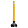 FlexStake 750 Series Surface Mount Center Line Round Base Traffic Delineator - Yellow Tubular Post with Reflective Sheeting Options