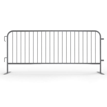 30 Pack - 8.5 Ft Powder-Coated Steel Barricades + Storage Cart