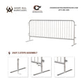 Economy Steel Barricade, Lightweight, Pre-Galvanized - Angry Bull Barricades