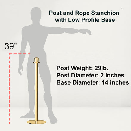 Crown Top Rope Stanchion with Low Profile Base - Montour Line CXLine