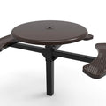 Round Solid Top Pedestal Picnic Table with ADA Seating - Circular Pattern - 46 In.