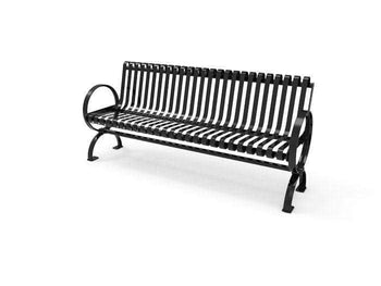 Village Park Bench with Back