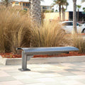 Phoenix Cantilever Park Bench - Horizontal Slatted Steel