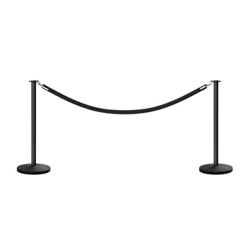 Post and Rope Stanchion Kit, Flat Top Posts, 6 Ft. Velvet Foam Core Rope - Montour Line