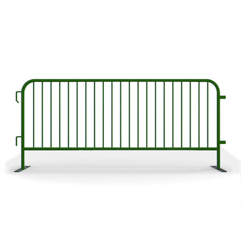 Heavy Duty Interlocking Steel Barricade, 8.5 Ft., Green - Angry Bull Barricades