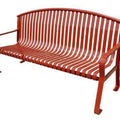 Flat Metal Arched Back Park Bench with Arms